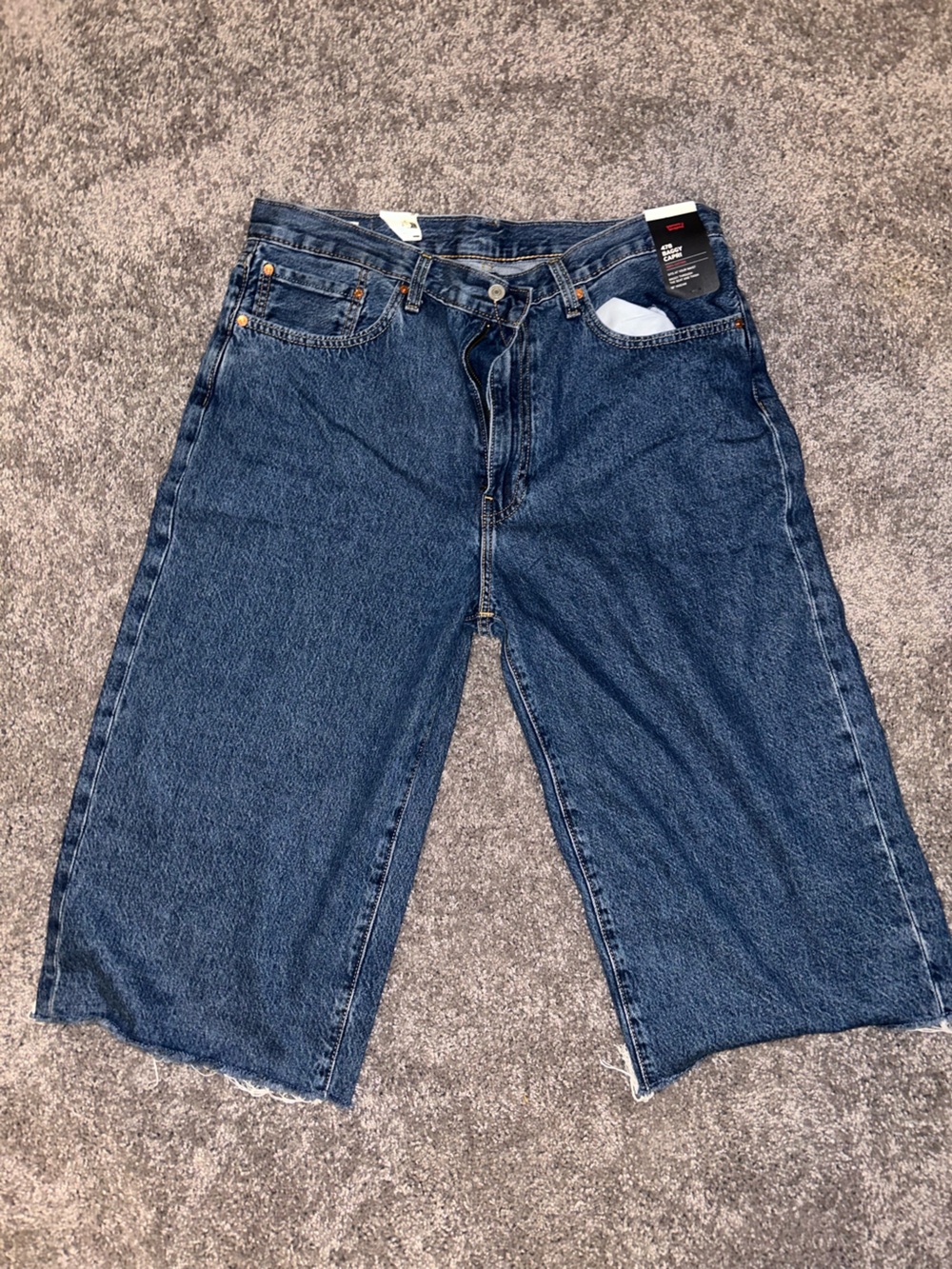 Levi's Blue Denim Jeans with Tan Leather Patch